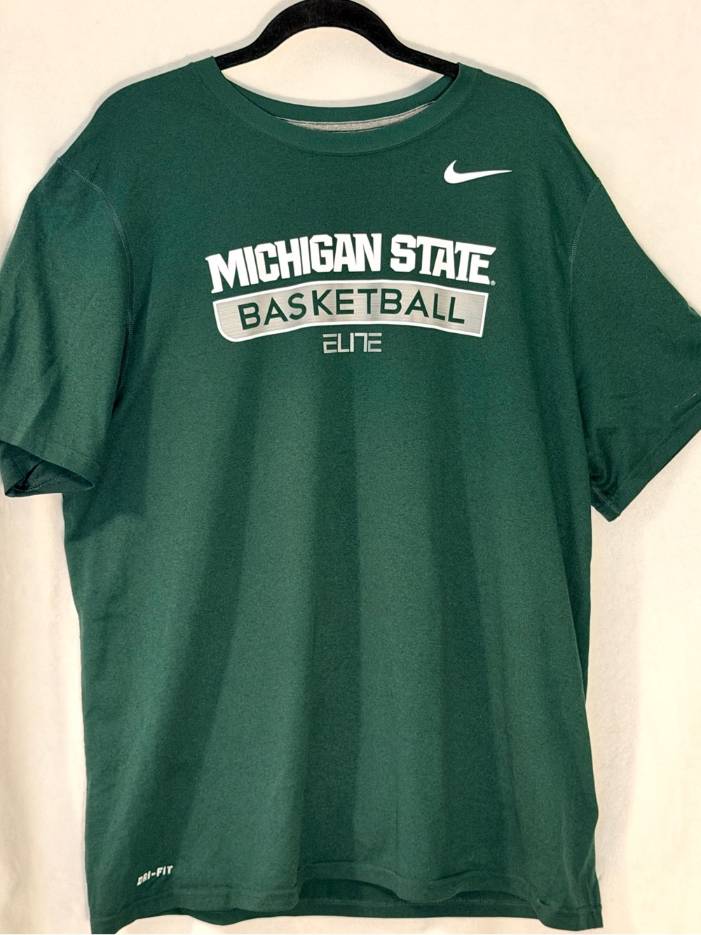 Nike Green Michigan State Basketball Elite Short Sleeve Tee